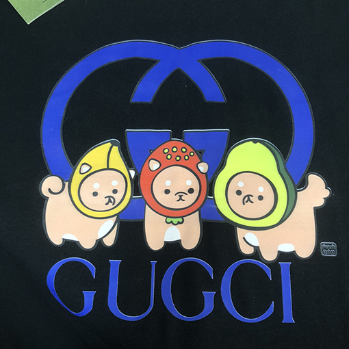 グッチスーパーコピー   トッププリントクラフトパターンロゴ半袖Tシャツ