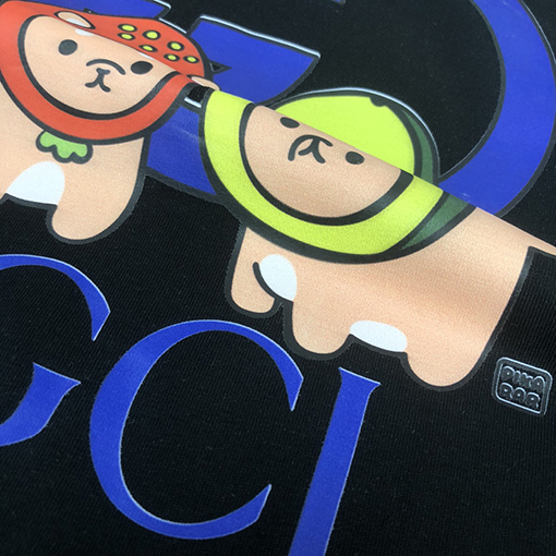 グッチスーパーコピー   トッププリントクラフトパターンロゴ半袖Tシャツ