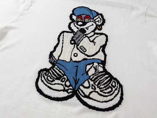 ルイヴィトンスーパーコピー  漫画のキャラクターニット半袖Tシャツ