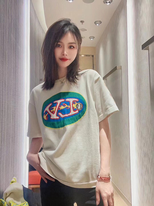 ルイヴィトン   ロゴ入りニット半袖Tシャツ