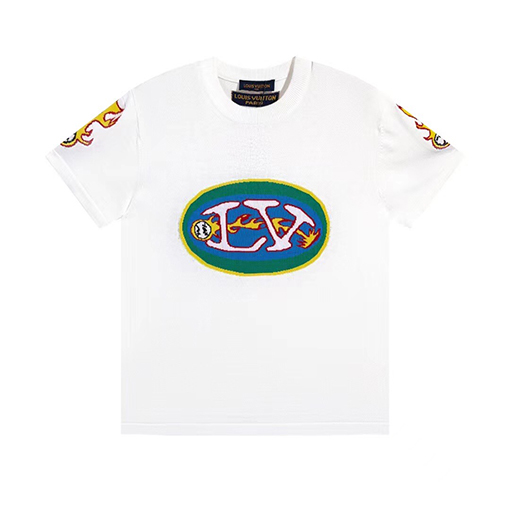 ルイヴィトン   ロゴ入りニット半袖Tシャツ