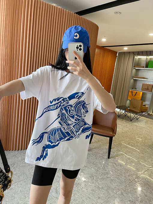 バーバリーコピー 馬術騎士ロゴコットン半袖Tシャツ