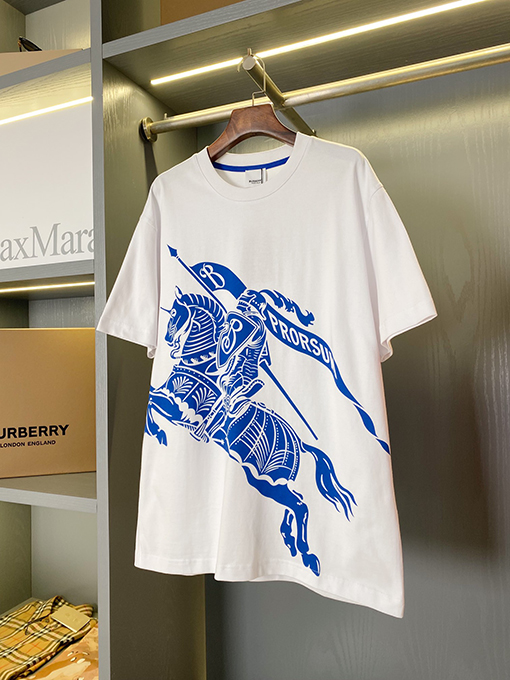 バーバリーコピー 馬術騎士ロゴコットン半袖Tシャツ
