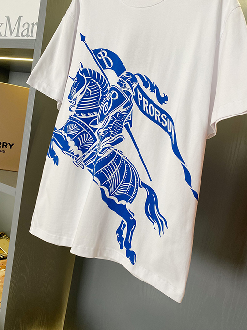 バーバリーコピー 馬術騎士ロゴコットン半袖Tシャツ