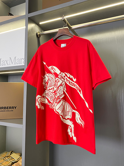バーバリーコピー 馬術騎士ロゴコットン半袖Tシャツ