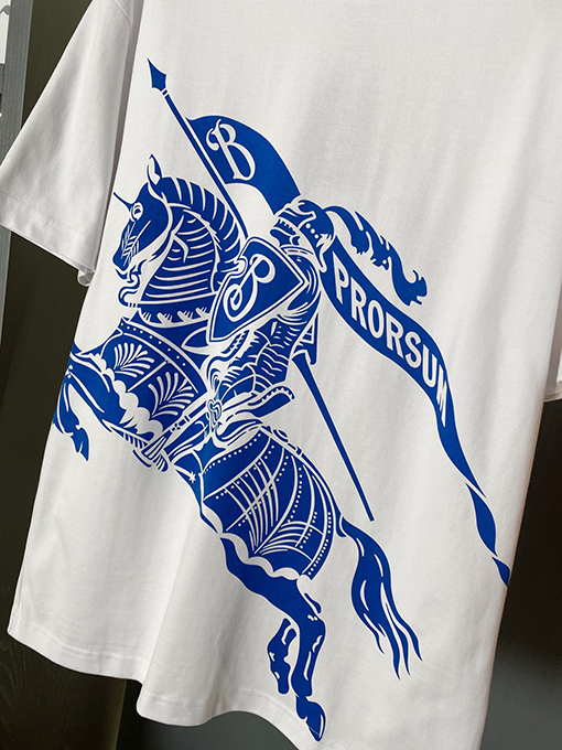 バーバリーコピー 馬術騎士ロゴコットン半袖Tシャツ