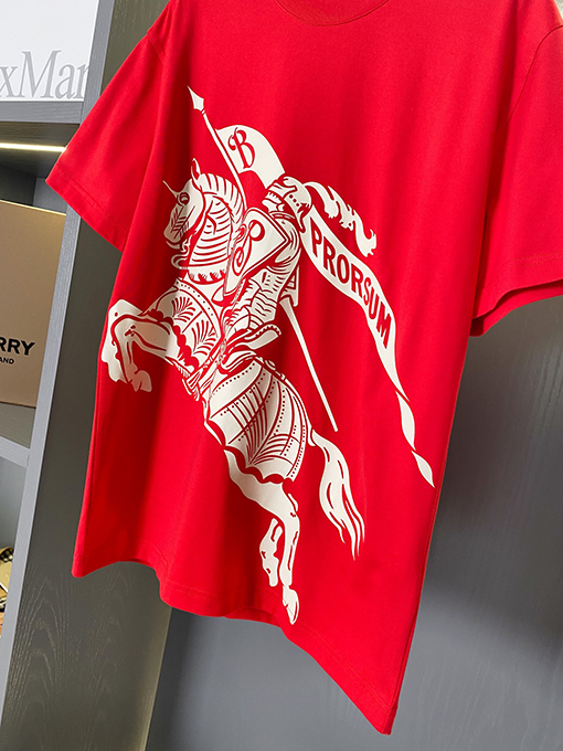 バーバリーコピー 馬術騎士ロゴコットン半袖Tシャツ