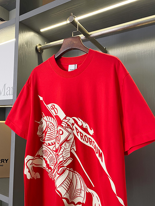 バーバリーコピー 馬術騎士ロゴコットン半袖Tシャツ