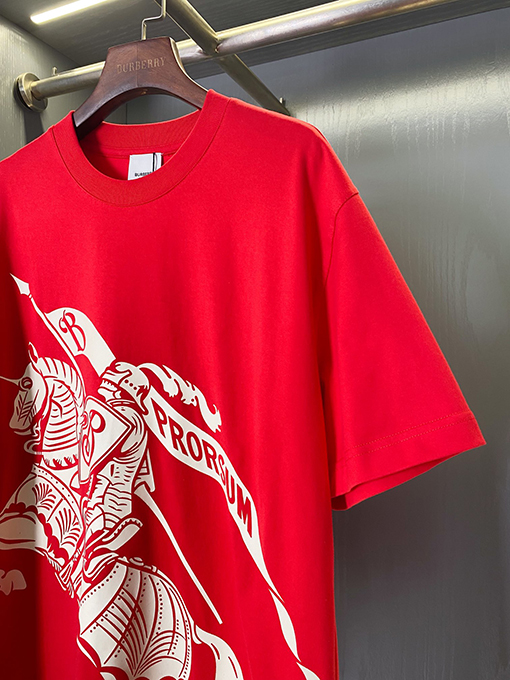 バーバリーコピー 馬術騎士ロゴコットン半袖Tシャツ