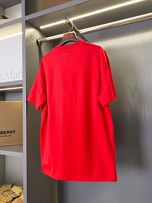 バーバリーコピー    馬術騎士ロゴコットン半袖Tシャツ