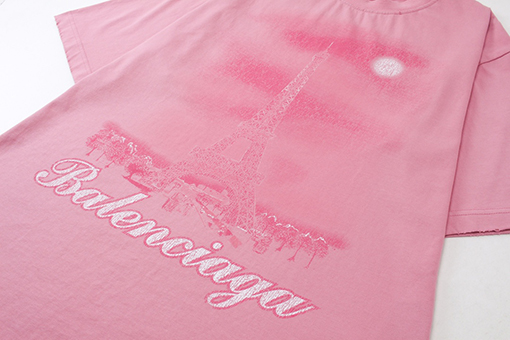 バレンシアガ   インクジェットカラープリントウォッシュ半袖Tシャツ