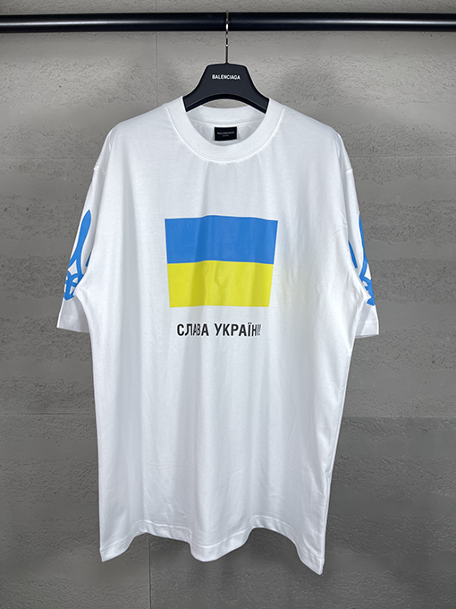 バレンシアガスーパーコピー   プリント半袖Tシャツ