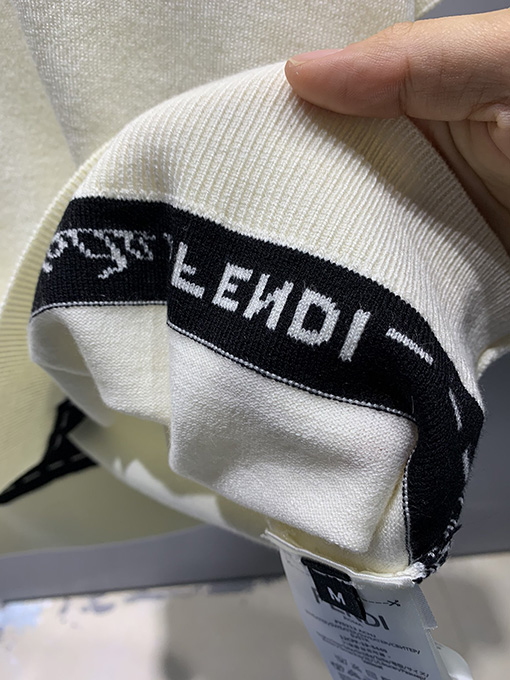 フェンディ   ステッチジャカードトリム半袖Tシャツ