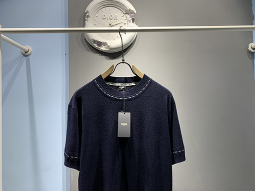 フェンディ   ステッチジャカードトリム半袖Tシャツ