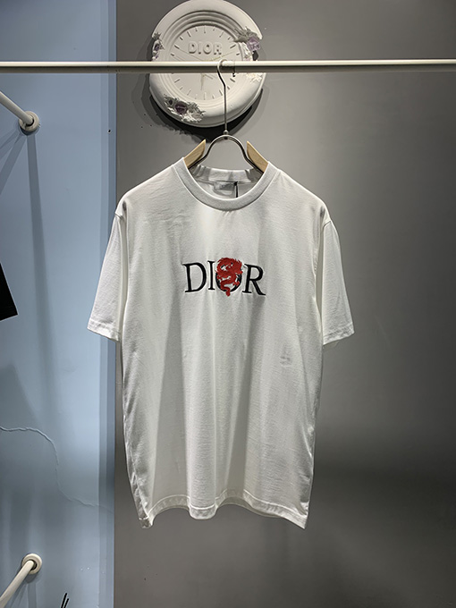 ディオールコピー ドラゴントーテム刺繍半袖Tシャツ