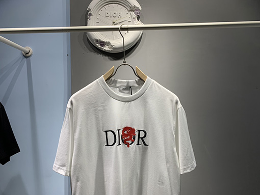 ディオールコピー ドラゴントーテム刺繍半袖Tシャツ