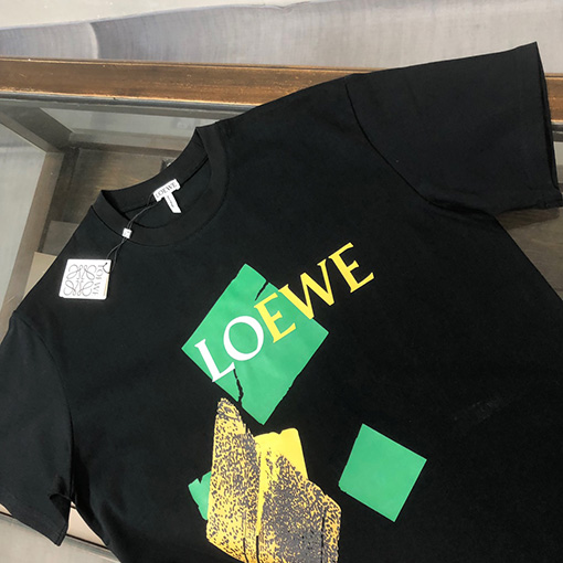 ロエベスーパーコピー   トッププリントロゴデザイン半袖Tシャツ