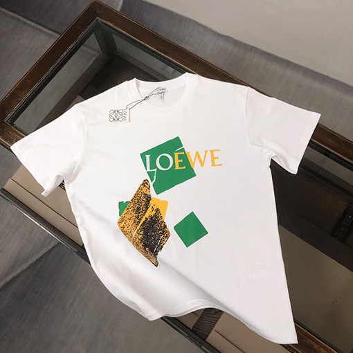 ロエベスーパーコピー   トッププリントロゴデザイン半袖Tシャツ