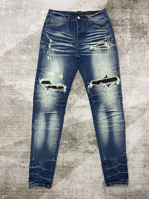 アミリ ファッショナブルで個性 なダメージデニムパンツ