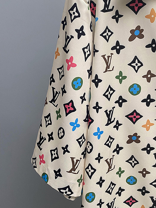 ルイヴィトンスーパーコピー フルプリントコットン半袖シャツ