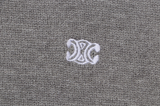 セリーヌ 刺繍ジッパーアルファベットクルーネックウールセーター
