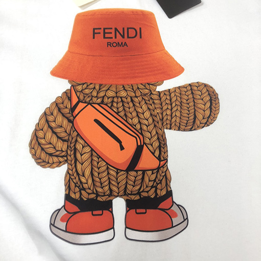 フェンディ   バックパックくまのプリント半袖Tシャツ