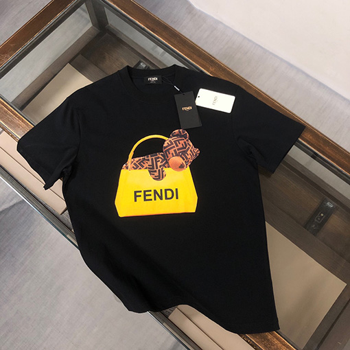 フェンディ 楽しいくまのプリントデザイン半袖Tシャツ