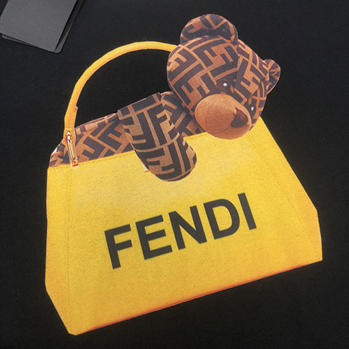 フェンディ 楽しいくまのプリントデザイン半袖Tシャツ