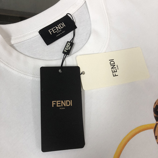 フェンディ 楽しいくまのプリントデザイン半袖Tシャツ