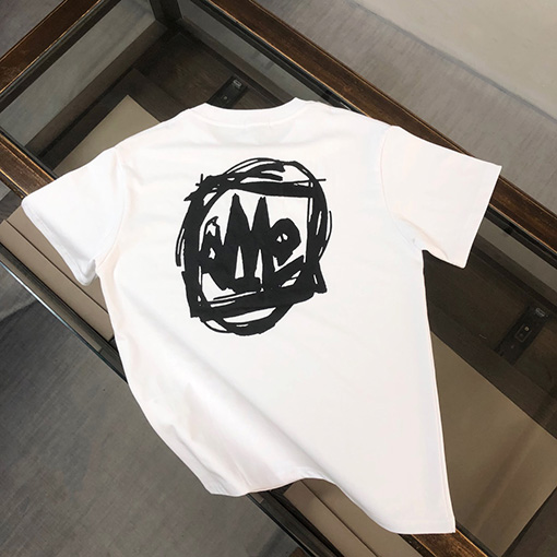 モンクレール   胸の繊細な刺繍ロゴデザイン半袖Tシャツ