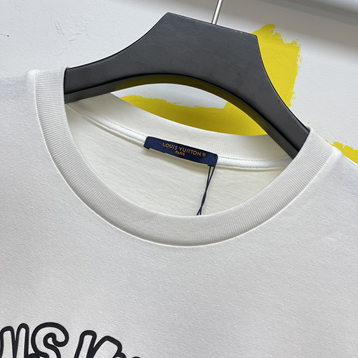 ルイヴィトンスーパーコピー ウール刺繍コットン半袖Tシャツ