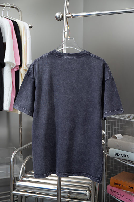 バレンシアガコピー 黒と白のコントラストロゴデザイン半袖Tシャツ