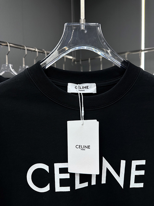 セリーヌスーパーコピー ファッションロゴデザイン半袖Tシャツ