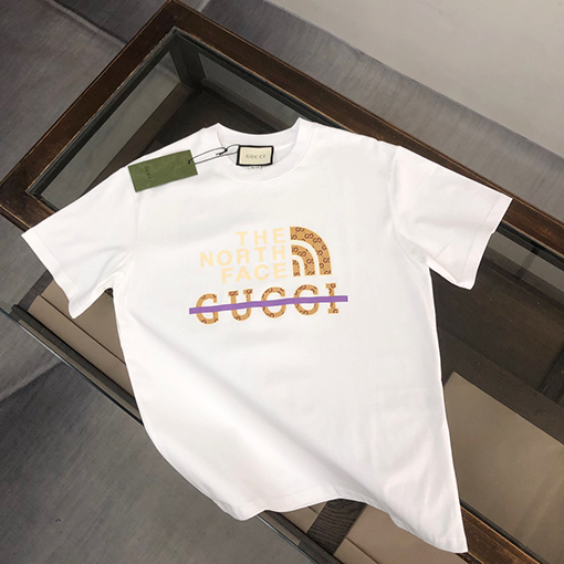 グッチ GUCCI X North Face カップルラウンドネック半袖Tシャツ