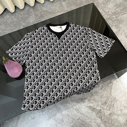 ディオール アルファベット柄ジャカードタオル半袖Tシャツ