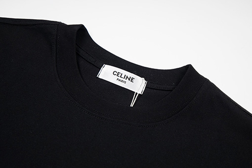 セリーヌスーパーコピー アルファベット刺繍クルーネック半袖Tシャツ