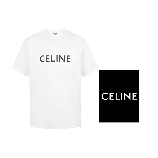 セリーヌ アルファベットプリントクルーネック半袖Tシャツ