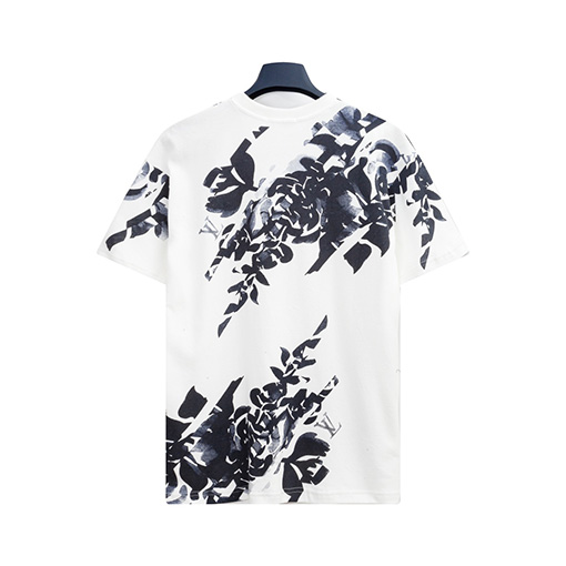 ルイヴィトン 織り交ぜられたアルファベットジャカード半袖Tシャツ