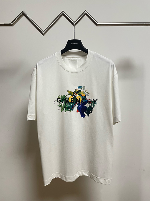 ジバンシイコピー フルーツ植物プリント半袖Tシャツ
