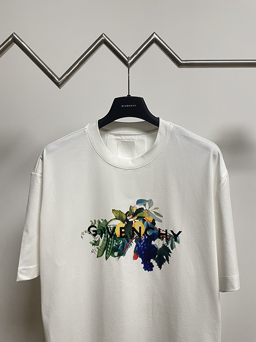 ジバンシイコピー フルーツ植物プリント半袖Tシャツ