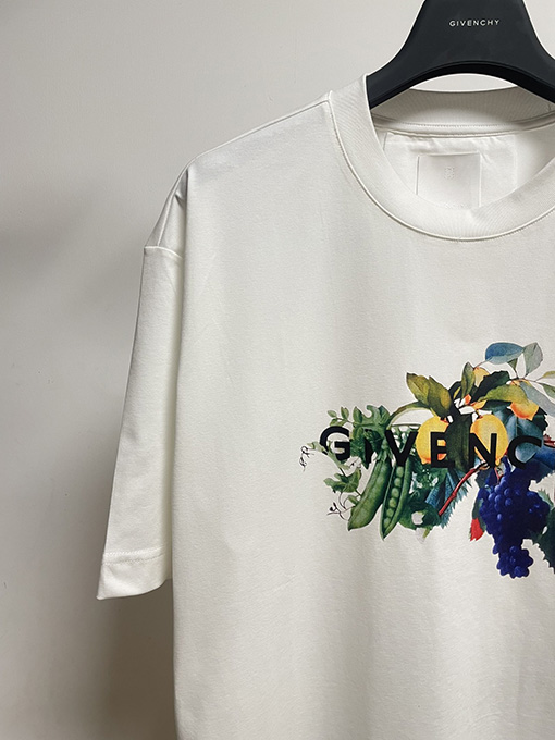 ジバンシイコピー フルーツ植物プリント半袖Tシャツ