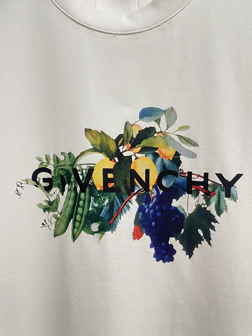 ジバンシイコピー フルーツ植物プリント半袖Tシャツ