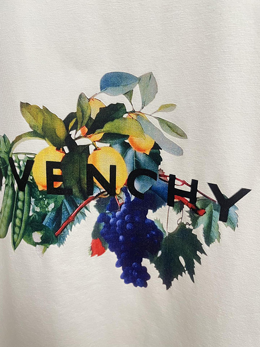 ジバンシイコピー フルーツ植物プリント半袖Tシャツ