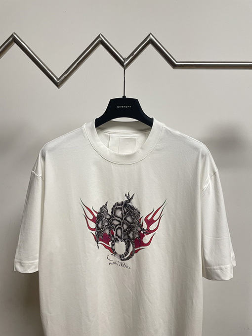 ジバンシイスーパーコピー プリント半袖Tシャツ