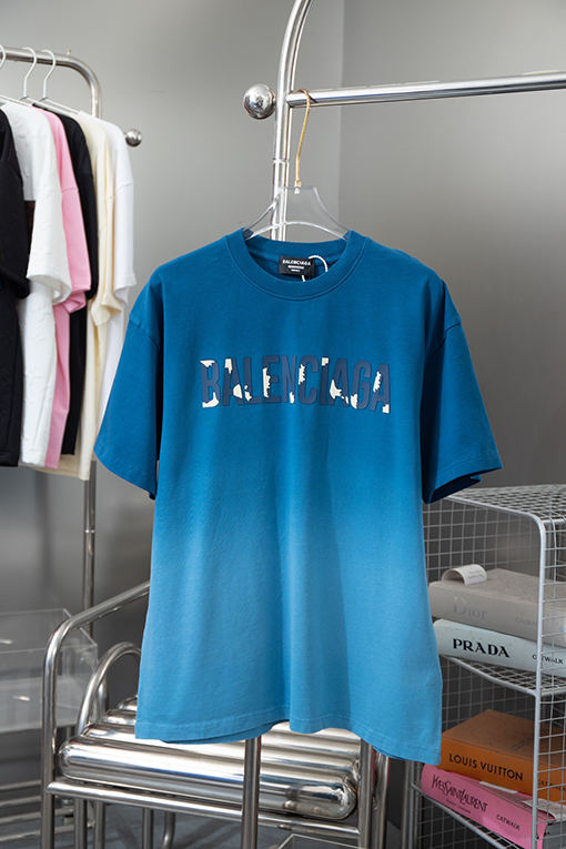バレンシアガ   新しいクラシックロゴデザイン半袖Tシャツ