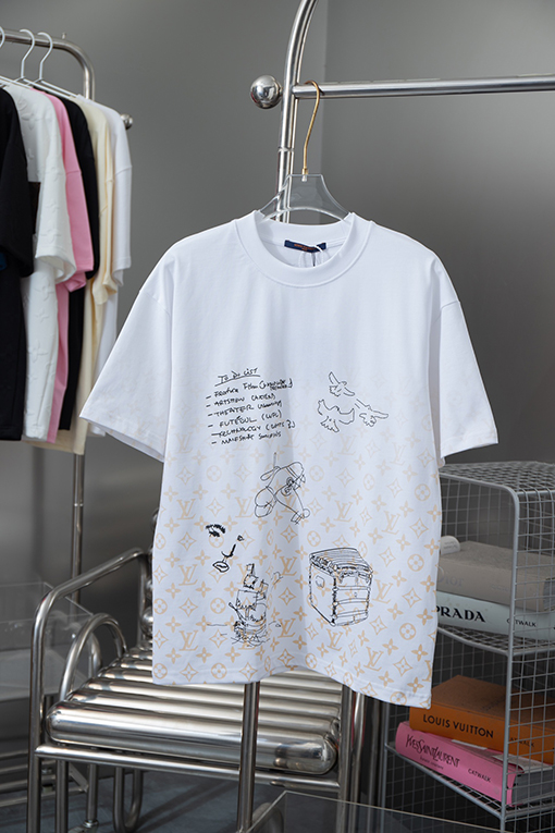 ルイヴィトンコピー   モノグラムプリント半袖Tシャツ