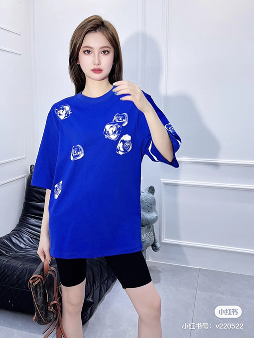 バーバリー ブルーローズシリーズ半袖Tシャツ