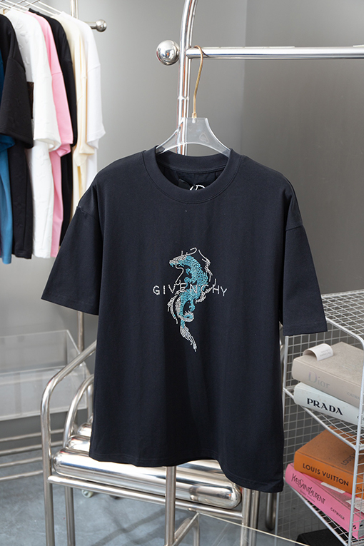 ジバンシイ  ドラゴン年ラインストーン図半袖Tシャツ