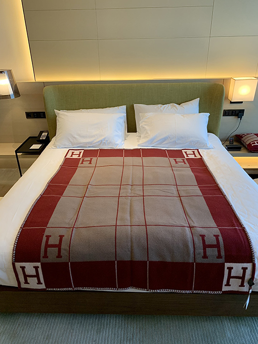 エルメス  両面 ブランケットカシミヤブランケット