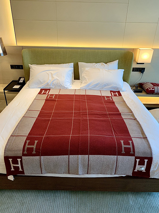 エルメス  両面 ブランケットカシミヤブランケット